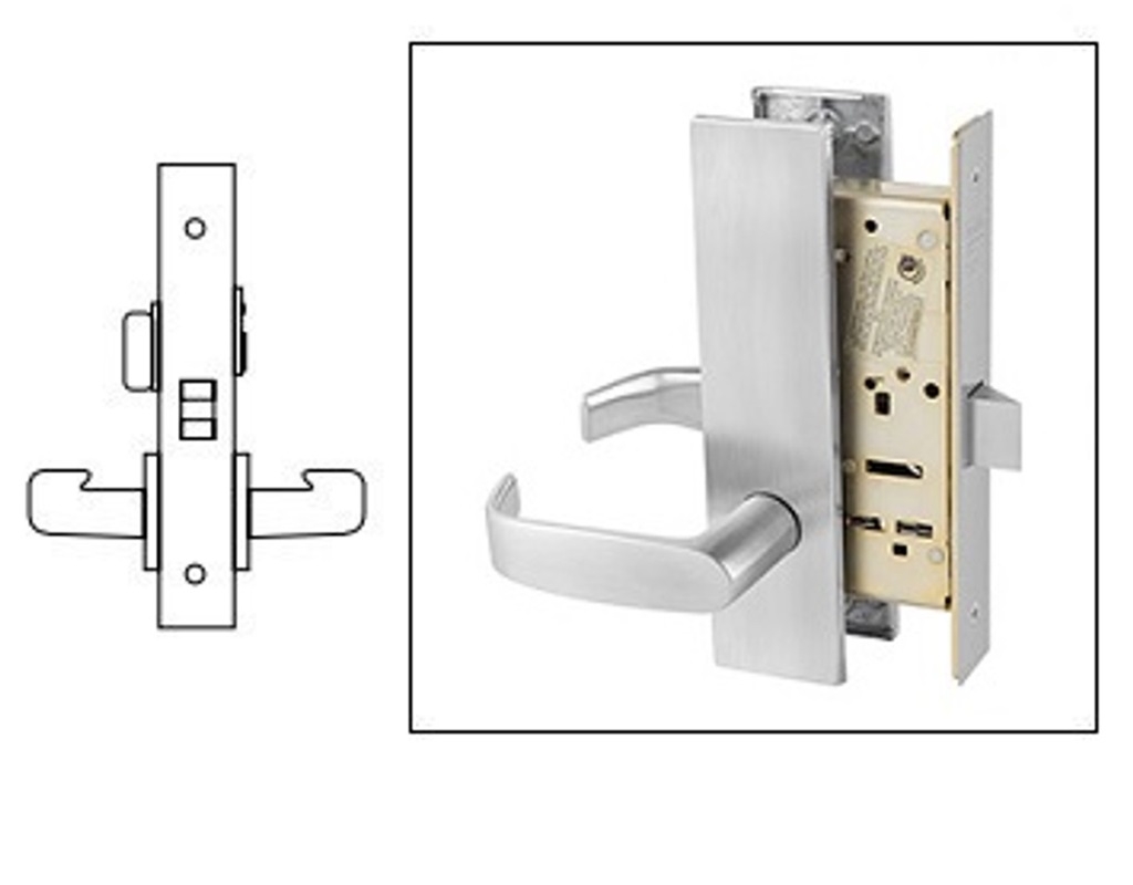 LW1L - L Lever with LW1 Escutcheon